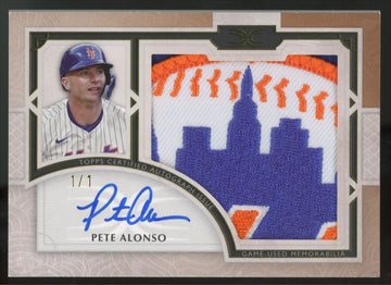 2025 Topps Definitive Pete Alonso Gold Team Logo Patch Auto 1/1 #ARC-PA