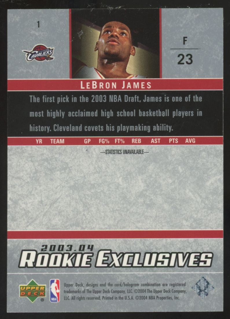 2003-04 Upper Deck LeBron James RC Star Rookie Exclusives  #1