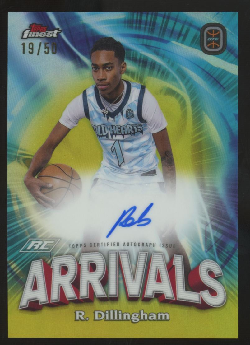 2022-23 Topps Finest OTE Rob Dillingham RC Gold Arrivals Auto /50 #FAA-RD
