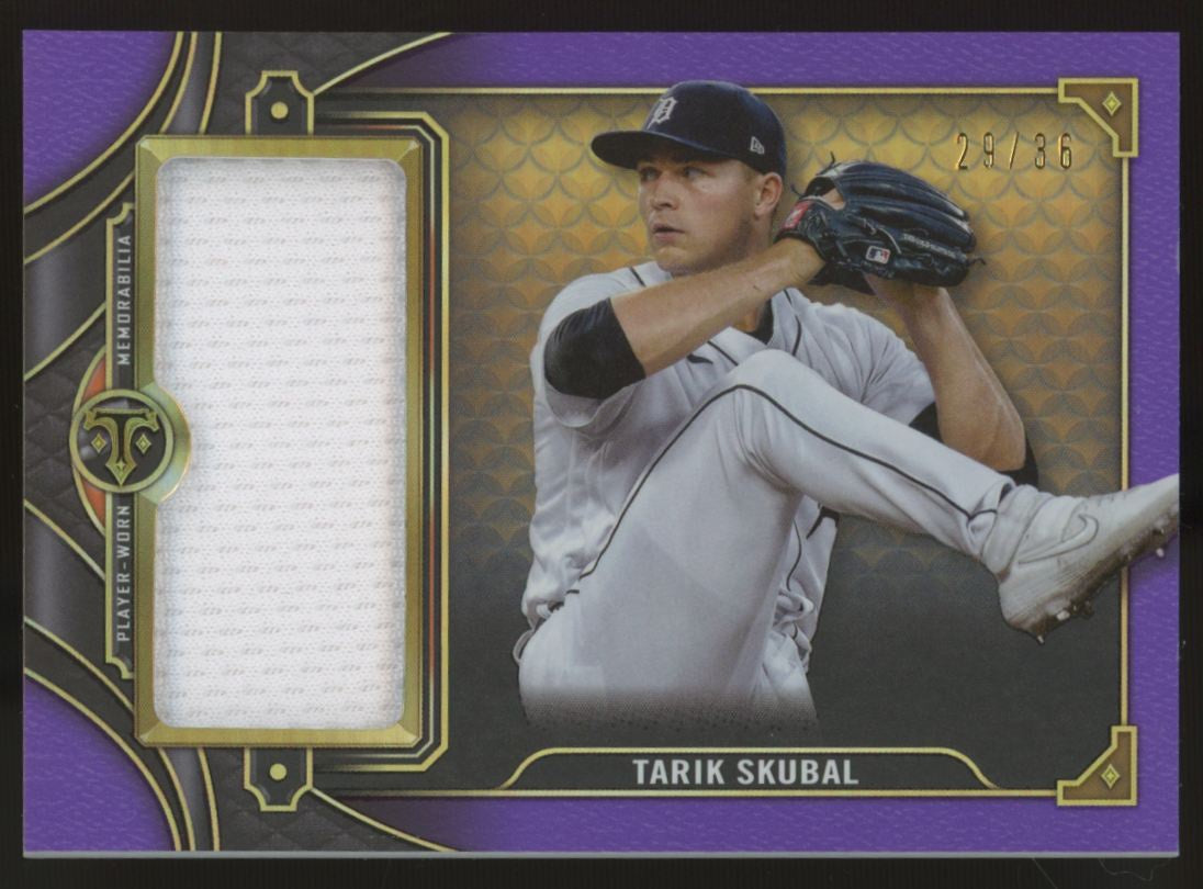2022 Topps Triple Threads Tarik Skubal Jumbo Relic Amethyst /36 #SJR1-TS