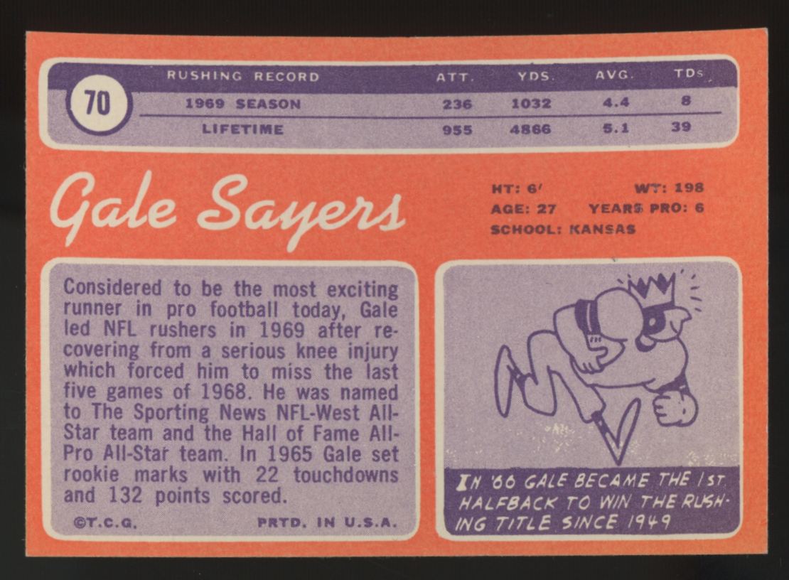 1970 Topps Gale Sayers #70 EX+