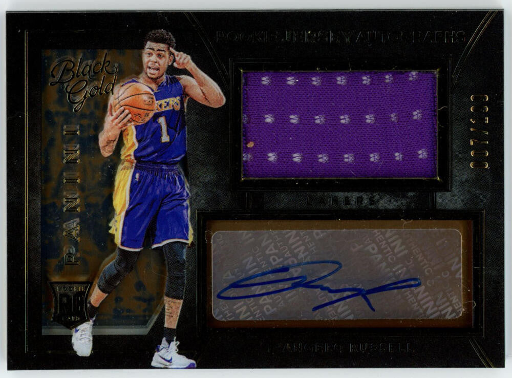 2015-16 Panini Black Gold D'Angelo Russell Patch Auto RC RPA /199 #2