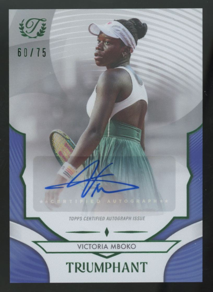 2025 Topps Triumphant Victoria Mboko Hard Court Blue Auto /75 #75-A