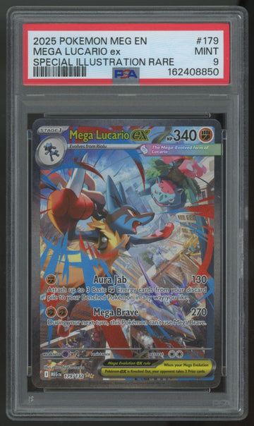 2025 Pokemon Mega Lucario ex Evolution Special Illustration Rare #179 PSA 9