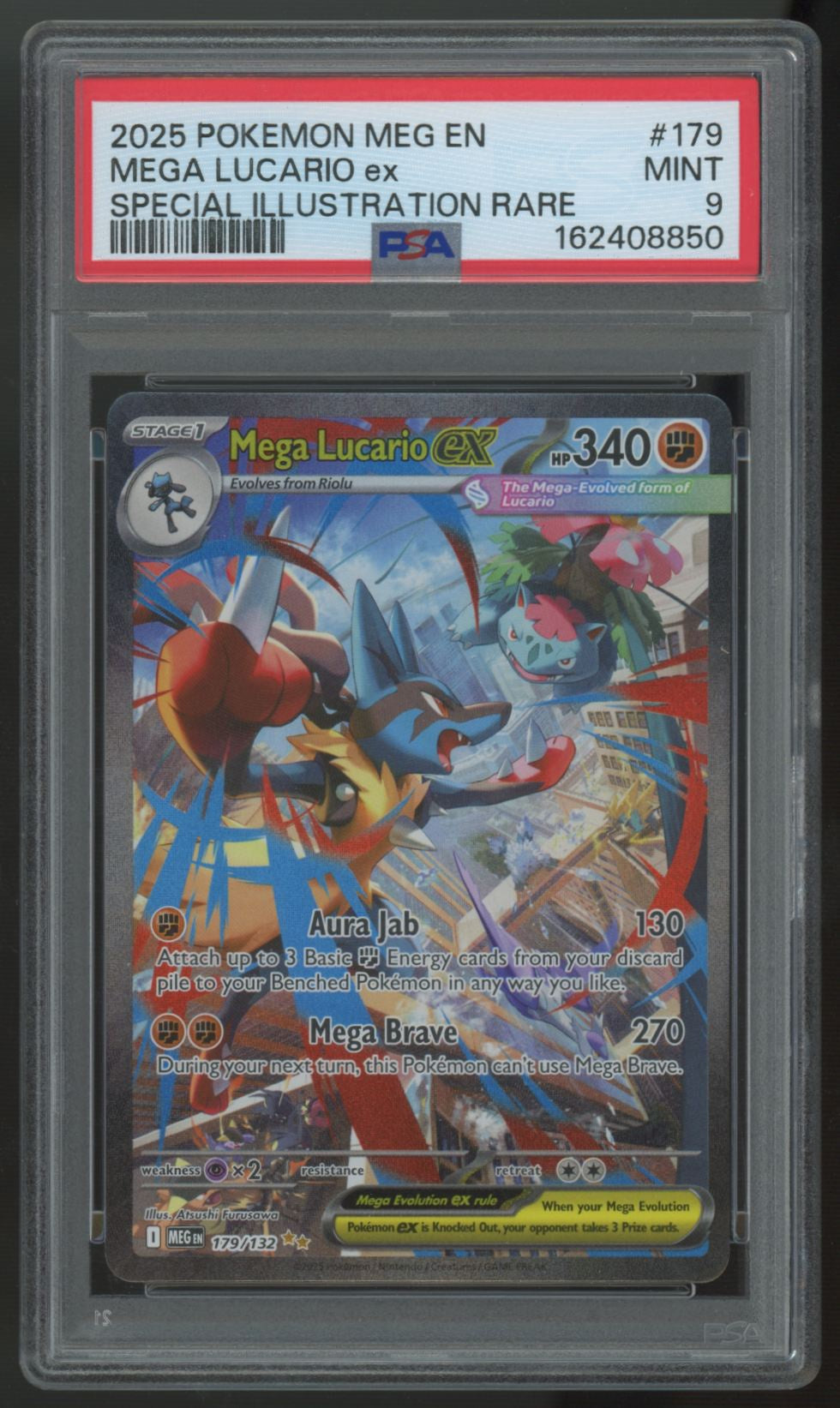 2025 Pokemon Mega Lucario ex Evolution Special Illustration Rare #179 PSA 9