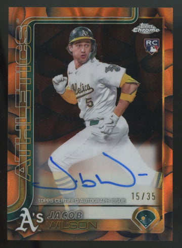 2025 Topps Chrome Update Jacob Wilson RC Orange/Black Lava Lamp Auto /35 #RA-JWI