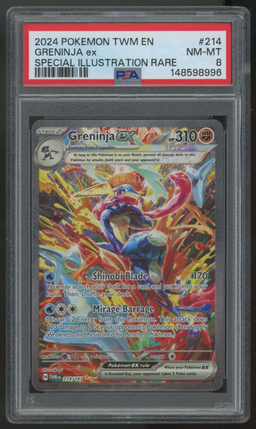 2024 Pokemon Greninja ex Twilight Masquerade SIR #214 PSA 8