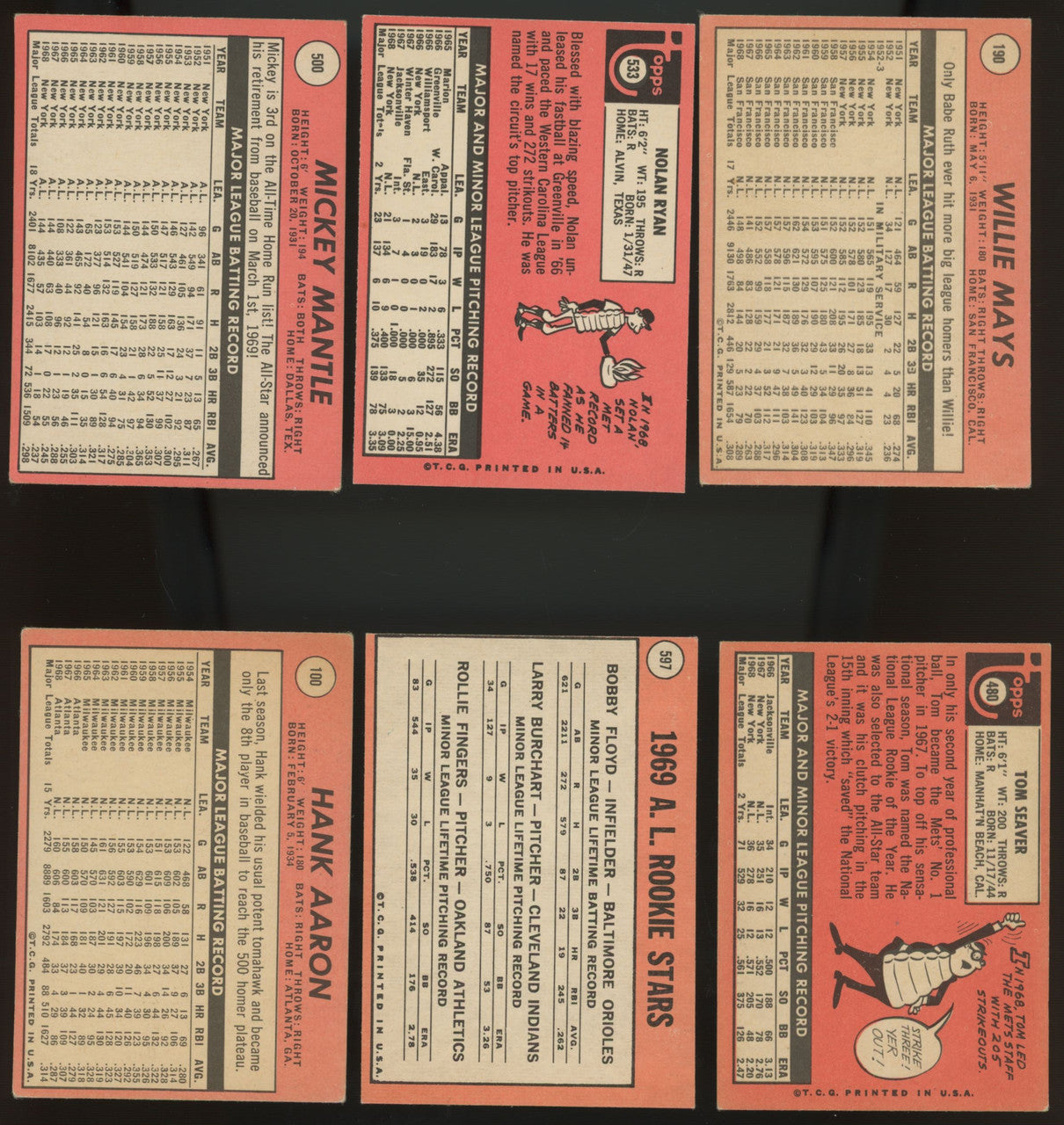 1969 Topps Baseball Complete Set (664) VG-EX Overall