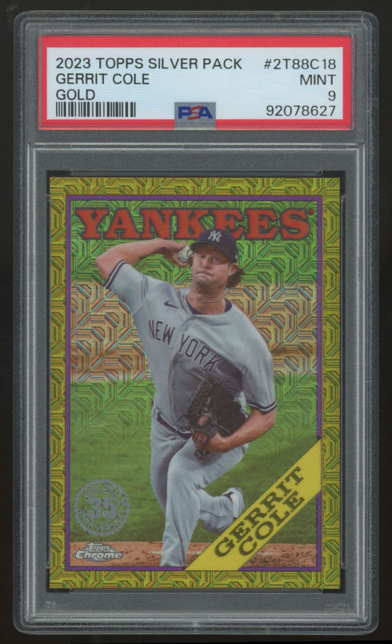 2023 Topps Silver Pack Gerrit Cole 35th Anniversary Gold /50 #2T88C-18 PSA 9