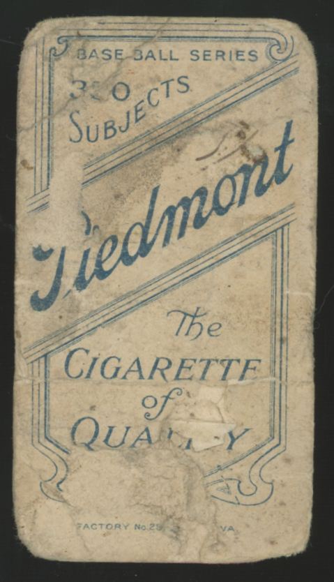 1909-11 T206 Rube Marquard Piedmont Back Poor
