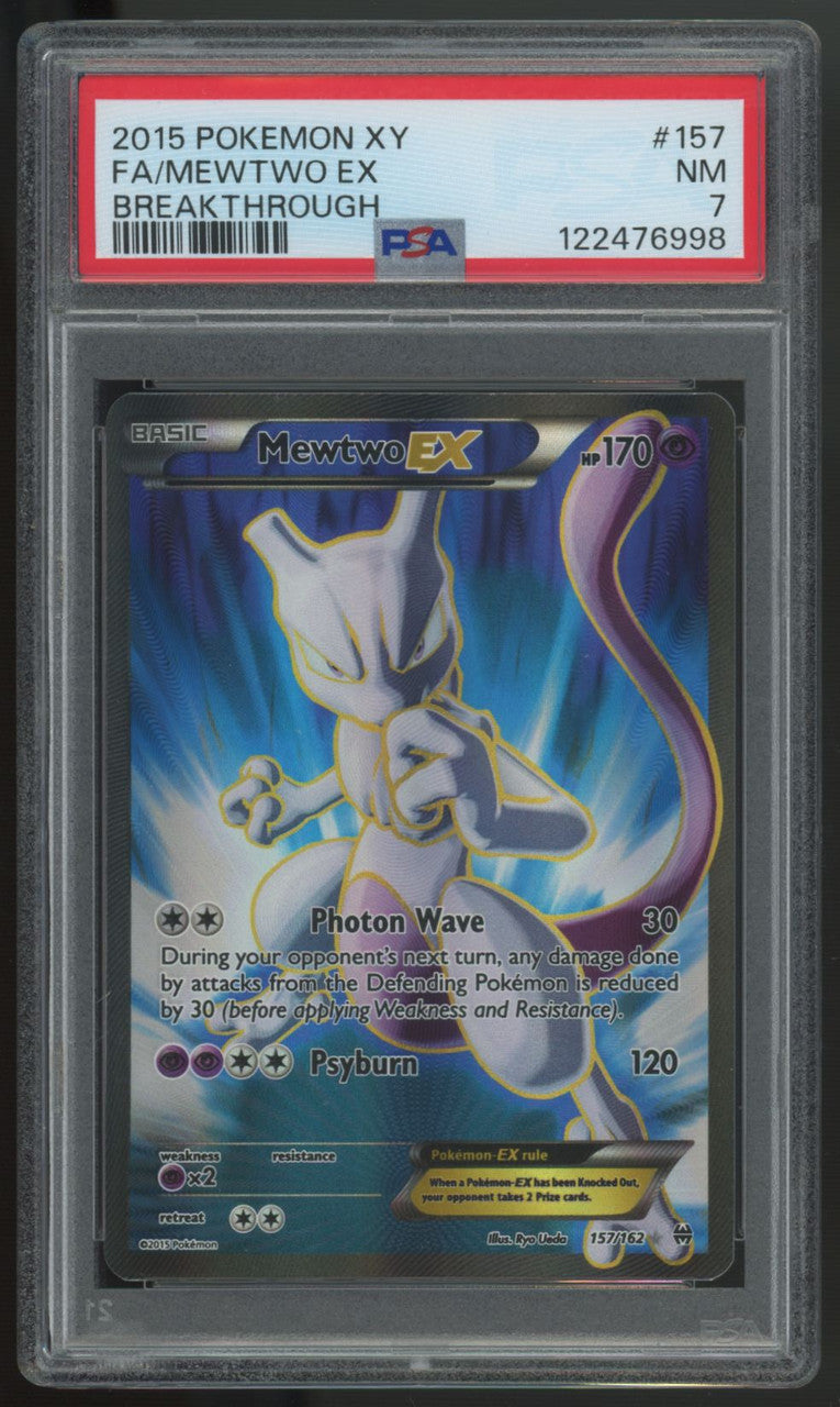 2015 Pokemon Mewtwo EX Breakthrough Full Art #157 PSA 7