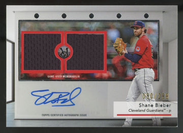 2024 Museum Collection Shane Bieber Signature Dual Patch Auto /299 #SWDRA-SB