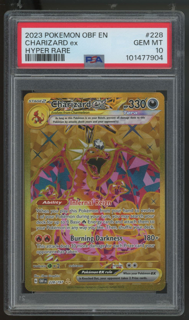 2023 Pokemon Charizard ex Obsidian Flames Hyper Rare #228 PSA 10