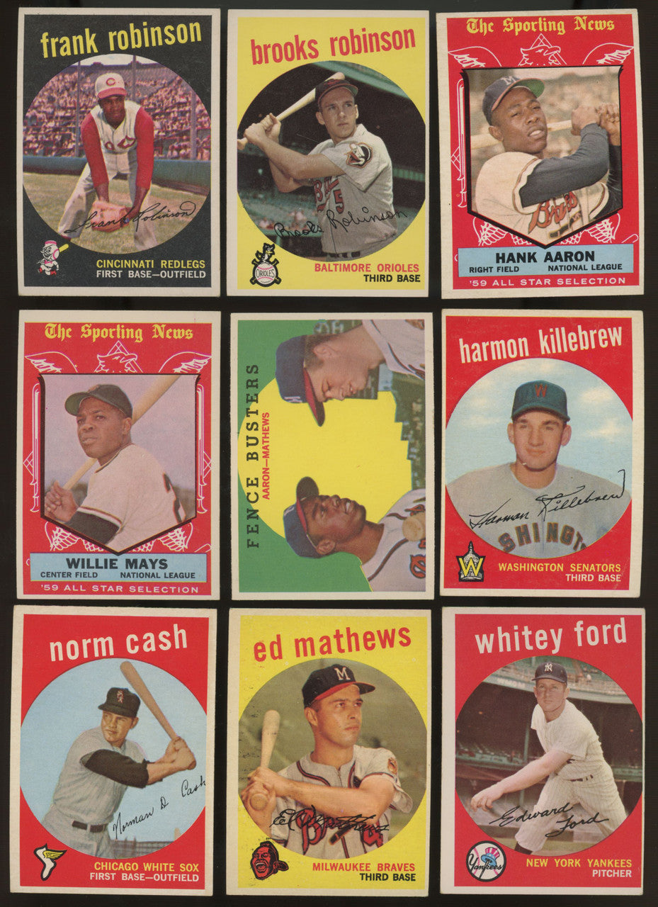 1959 Topps Baseball Complete Set (572) EX Overall Mantle Gibson RC
