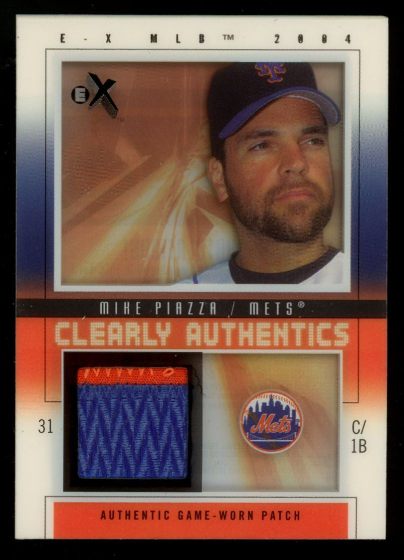 2004 Fleer E-X Mike Piazza Clearly Authentics Black Patch /75 #CA-MP2