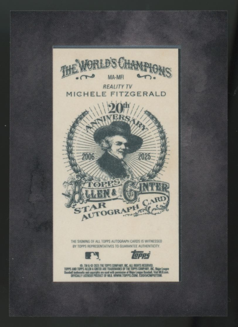 2025 Topps Allen & Ginter Michele Fitzgerald Black Framed Mini Auto /25 #MA-MFI