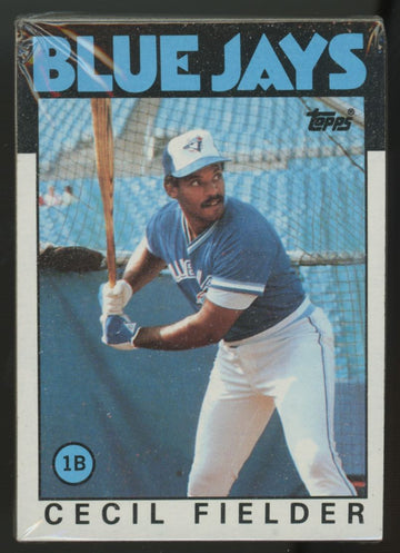 1986 Topps Baseball Grocery Cello Pack Sealed Cecil Fielder RC On Front