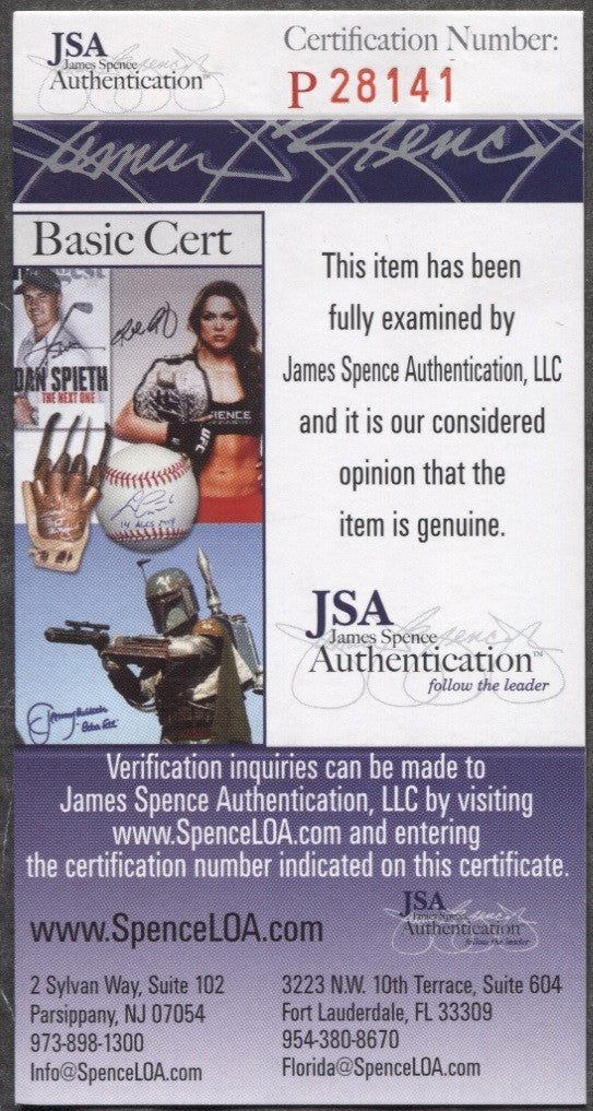 Enos Slaughter St. Louis Cardinals Autographed Index Card JSA Certified