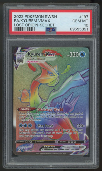 2022 Pokemon Kyurem VMAX Lost Origin Full Art Secret #197 PSA 10