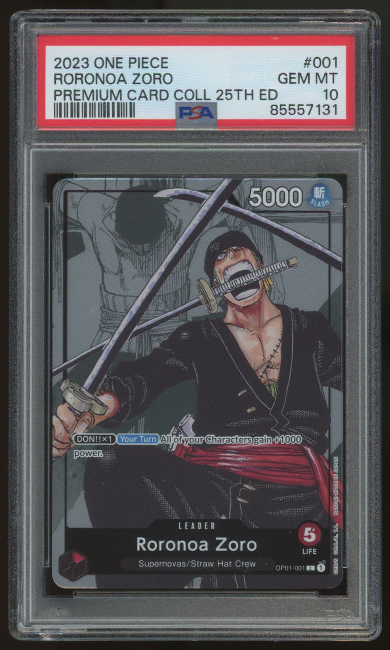 2023 One Piece Roronoa Zoro Premium Card Collection #001 PSA 10