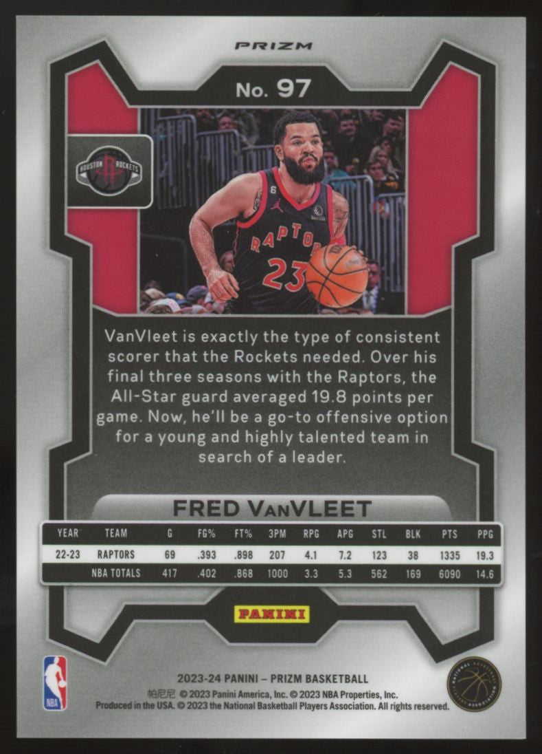 2023-24 Panini Prizm Fred VanVleet Snakeskin SSP #97