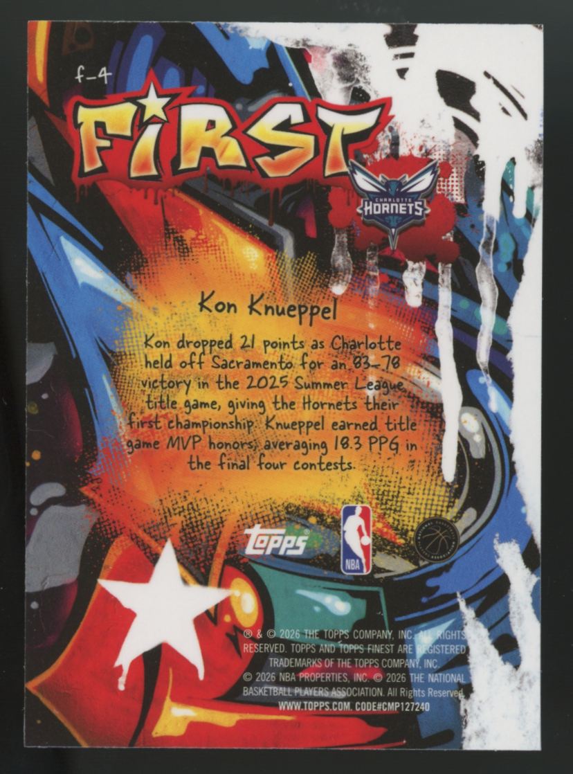 2025-26 Topps Finest Kon Knueppel RC First X-Fractor #F-4