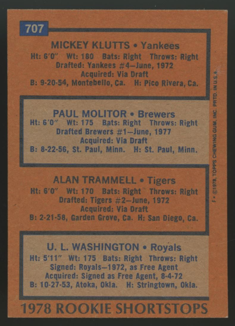 1978 Topps Baseball Complete Set (726) VG/EX-NM Murray RC