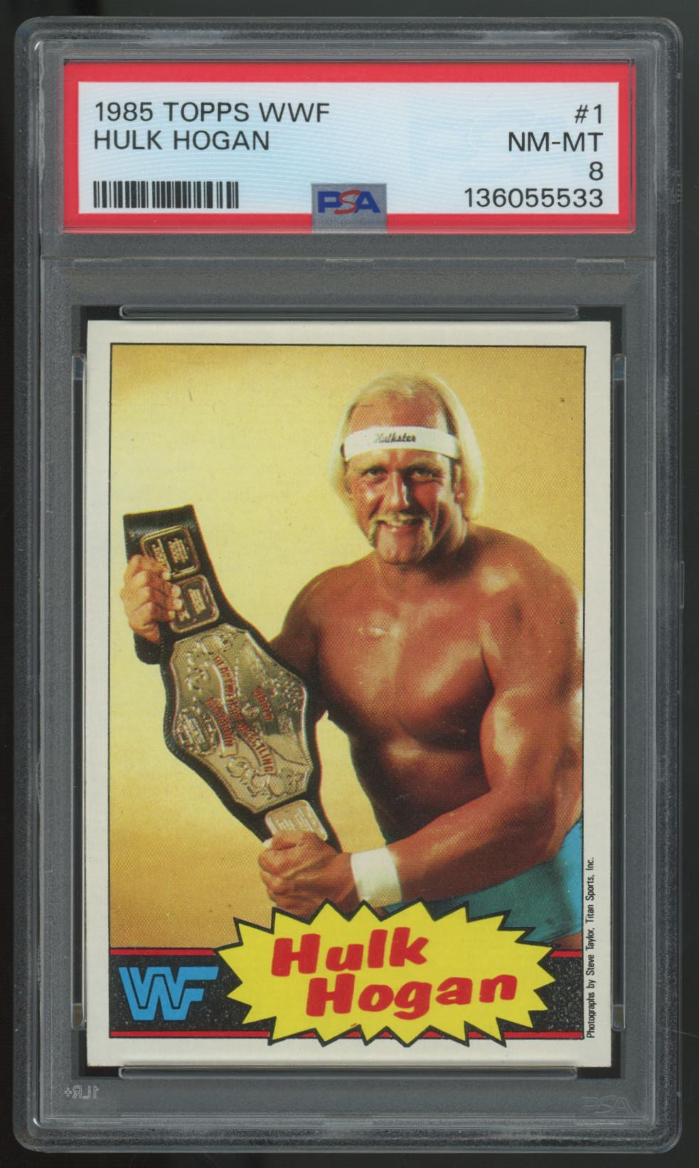 1985 Topps WWF Hulk Hogan RC #1 PSA 8