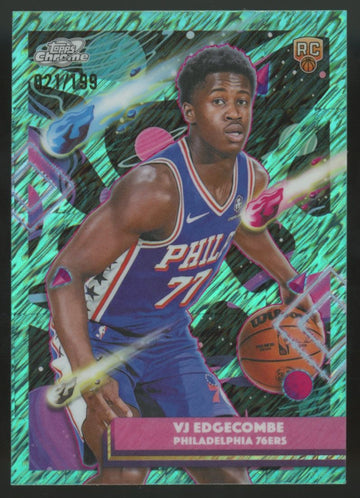 2025-26 Topps Chrome Cosmic VJ Edgecombe RC Aqua Equinox Refractor /199 #35