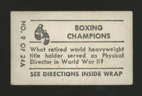 1948 Topps Magic Gene Tunney Boxing Champions #9 VG