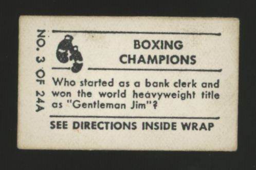 1948 Topps Magic James J. Corbett Boxing Champions #3 VG