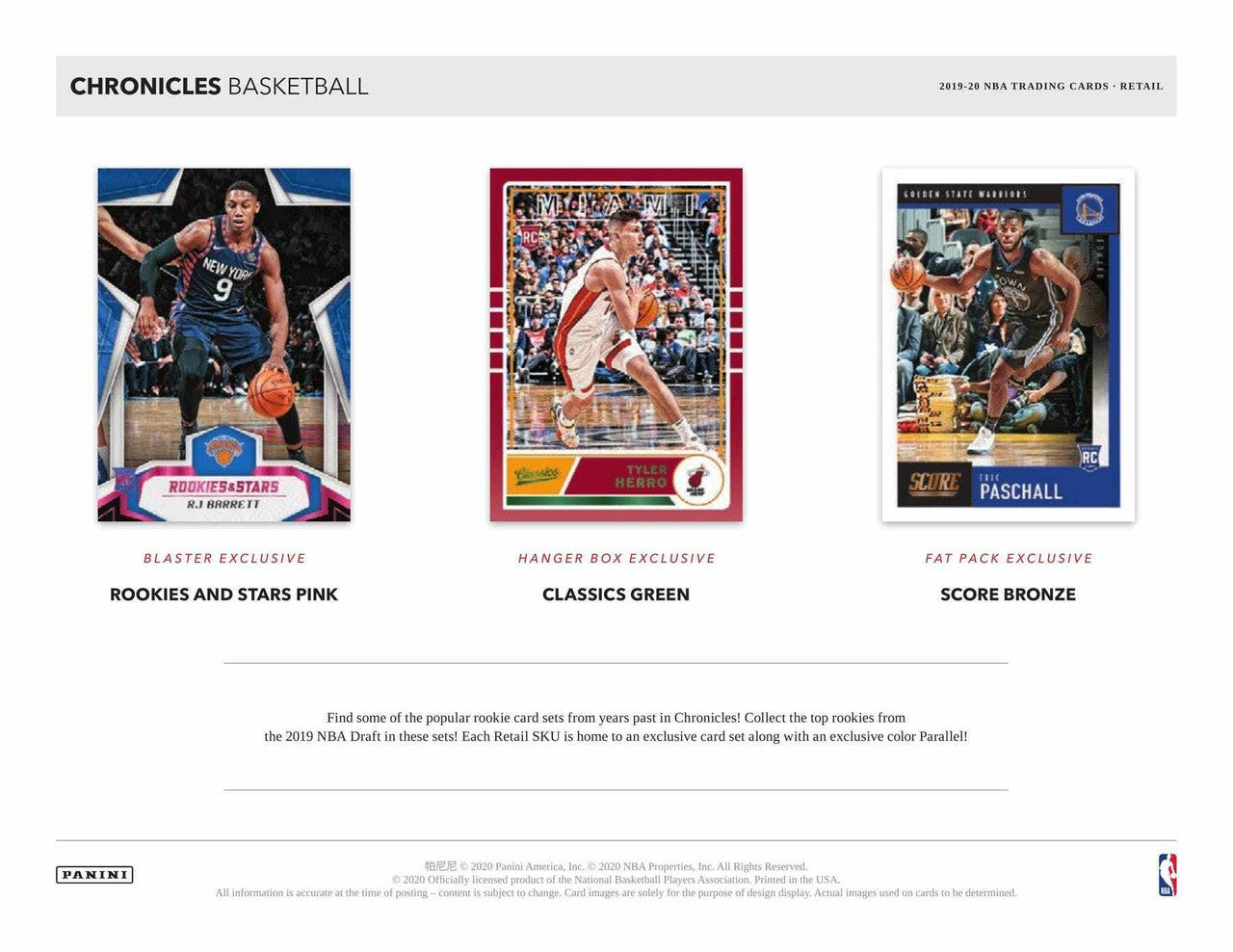 2019/20 Panini Chronicles Basketball 8-Pack Blaster Box