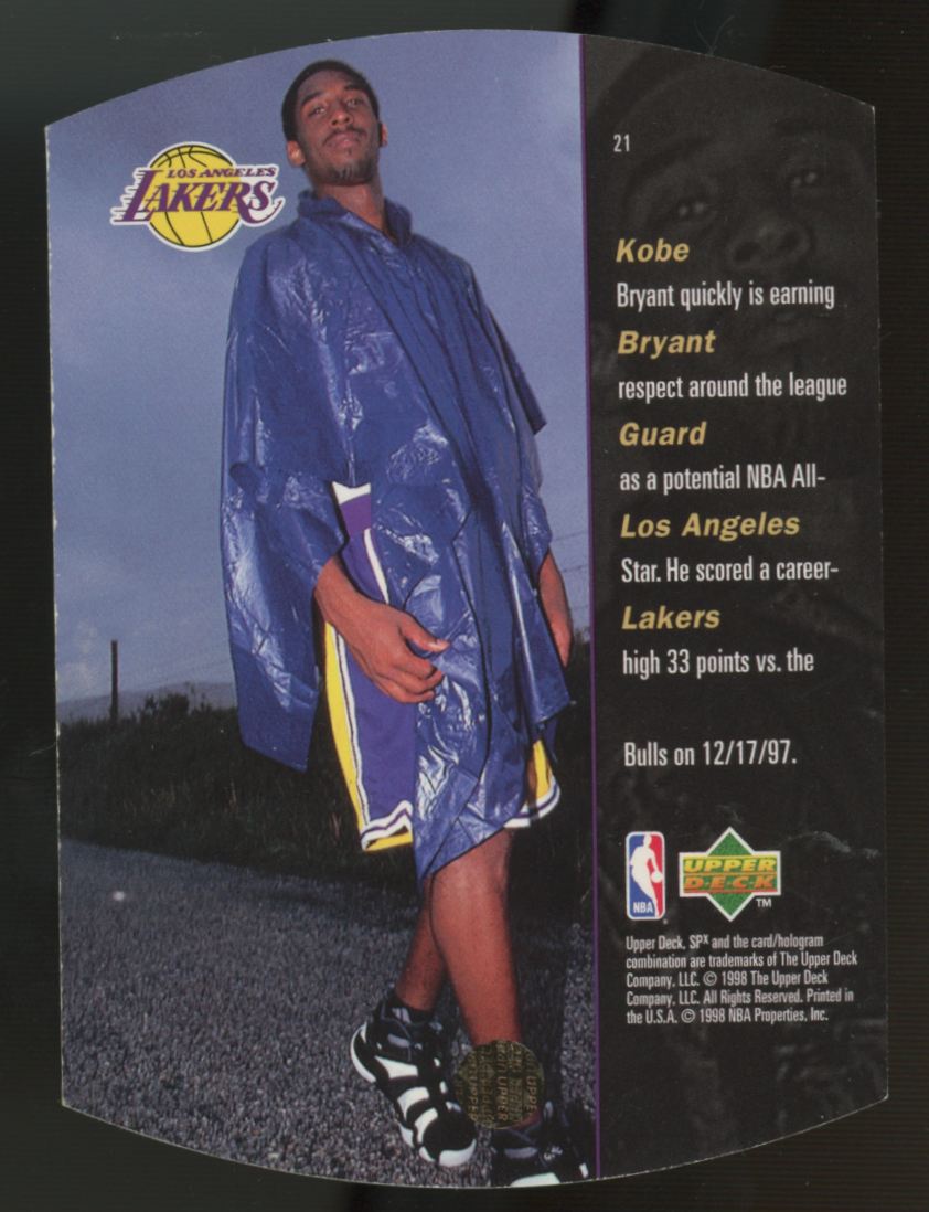 1997-98 Upper Deck SPx Kobe Bryant Die-Cut #21 "B"