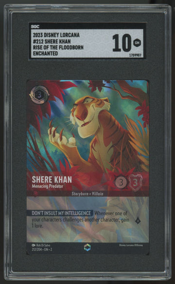 2023 Disney Lorcana Shere Khan Rise of the Floodborn Enchanted #212 SGC 10