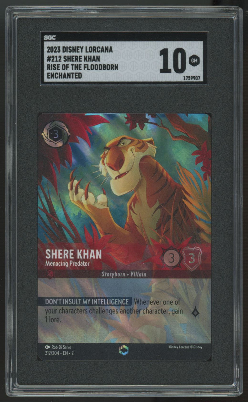 2023 Disney Lorcana Shere Khan Rise of the Floodborn Enchanted #212 SGC 10