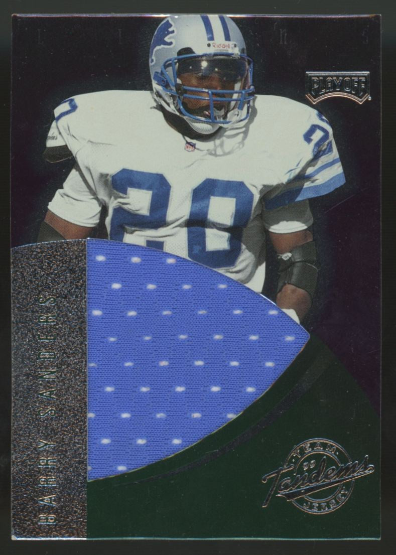 1999 Playoff Absolute EXP Barry Sanders Charlie Batch Team Tandems Dual Patch