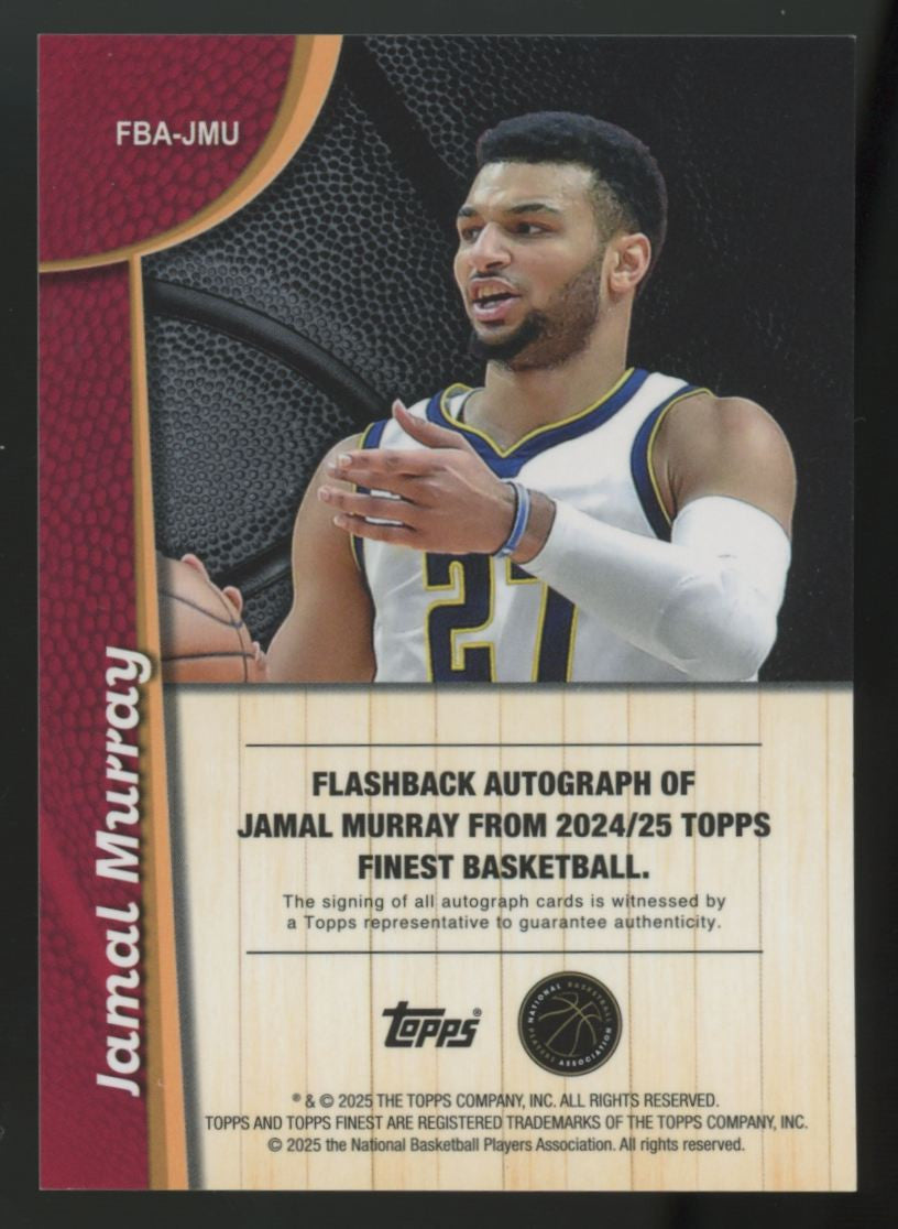 2024-25 Topps Finest Jamal Murray Red Flashback Auto /10 #FBA-JMU
