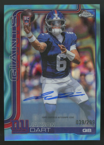 2025 Topps Chrome Jaxson Dart RC Teal Lava Refractor Auto /299 #RA-JD