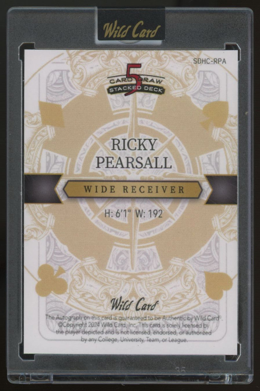 2024 Wild Card 5 Card Draw Stacked Deck Ricky Pearsall RC Auto 1/1 #SDHC-RPA