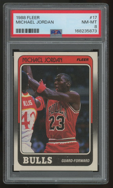 1988-89 Fleer Michael Jordan #17 PSA 8 *873