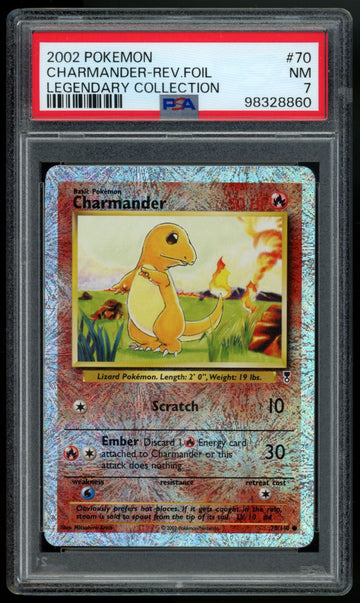 2002 Pokemon Charmander Legendary Collection Reverse Foil #70 PSA 7