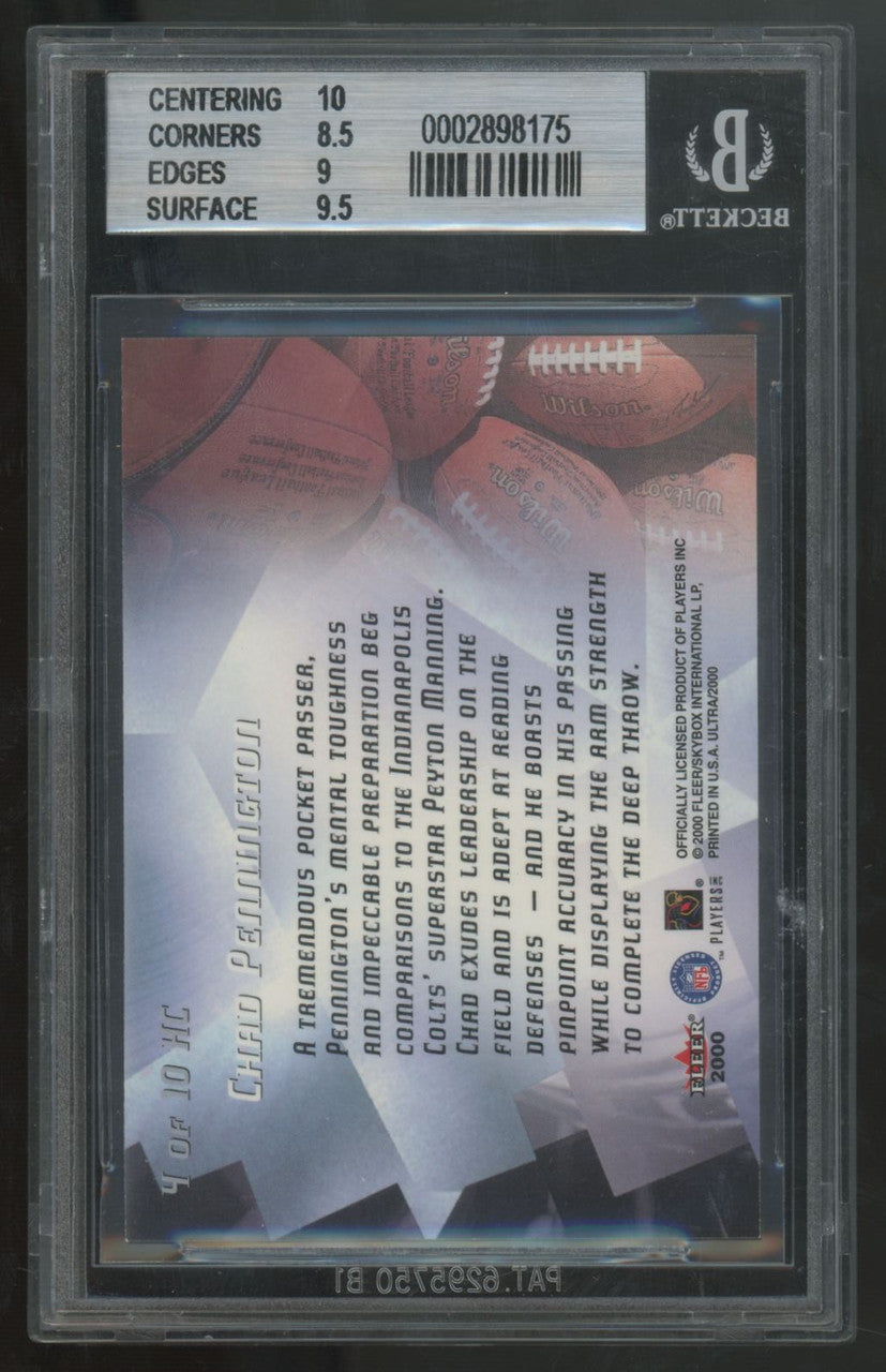 2000 Fleer Ultra Chad Pennington RC Head Of The Class #4 BGS 9