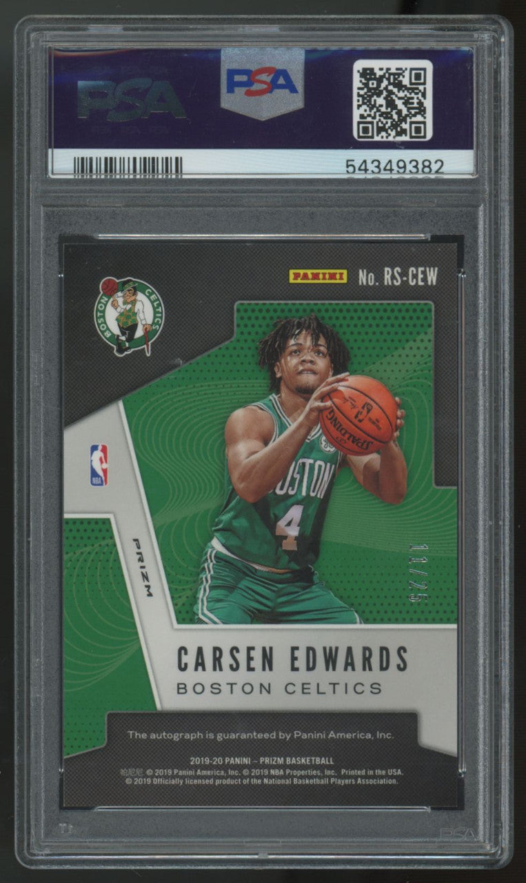2019-20 Panini Prizm Carsen Edwards RC Auto Mojo /25 #RS-CEW PSA 9 *382