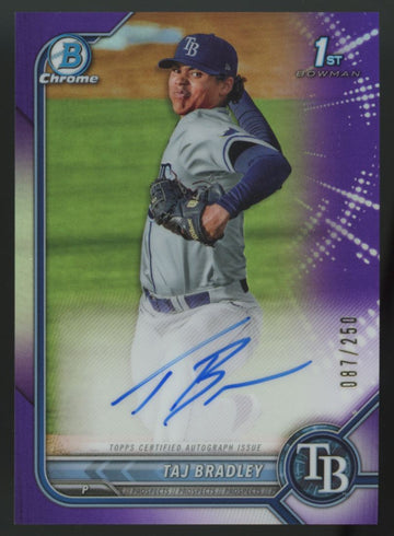 2022 Bowman Taj Bradley 1st Chrome Purple Refractor Auto /250 #CPA-TB