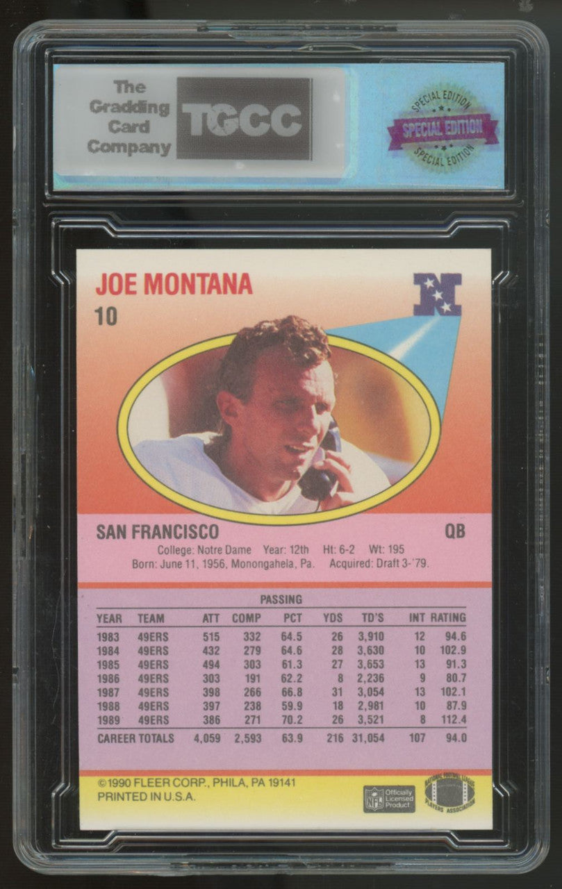 1990 Fleer Joe Montana TD's Error #10 TGCC 10