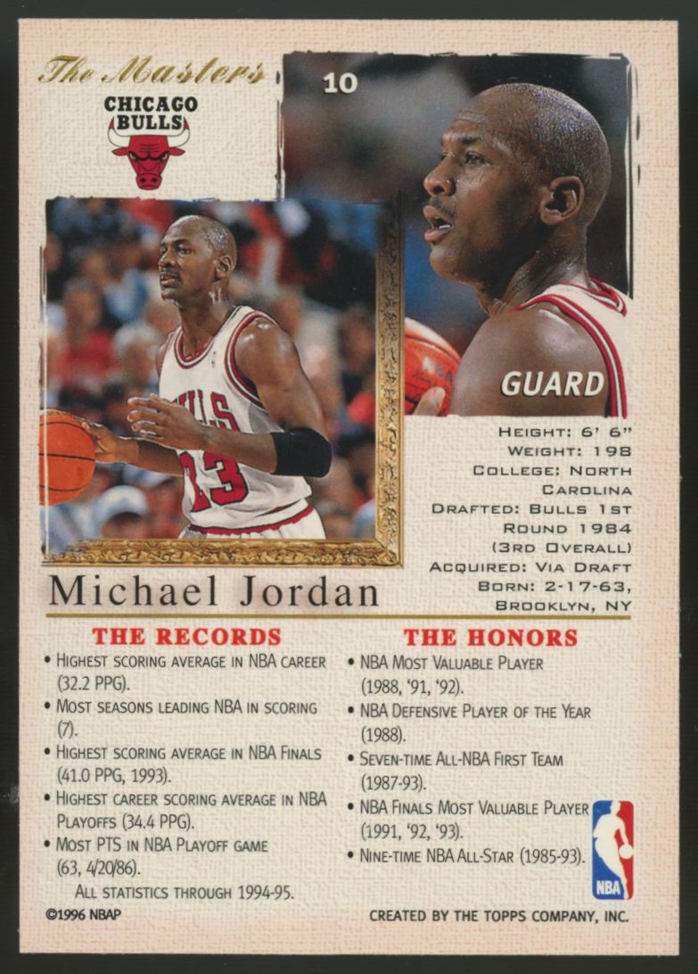 1996-97 Topps Gallery Michael Jordan The Masters #10