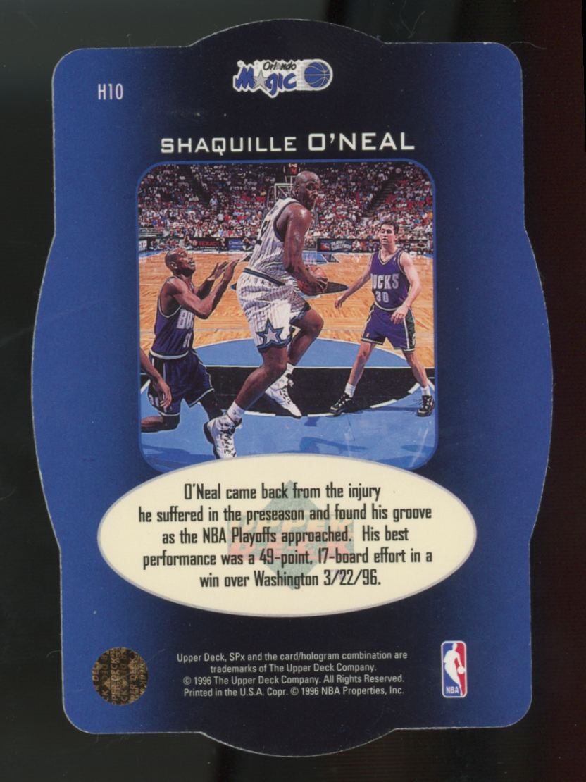 1996-97 Upper Deck SPx Shaquille O'Neal Holoview Heroes #H10