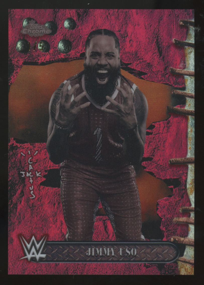 2025 Topps Chrome WWE Cactus Jack Jimmy Uso Red Refractor /5 #26