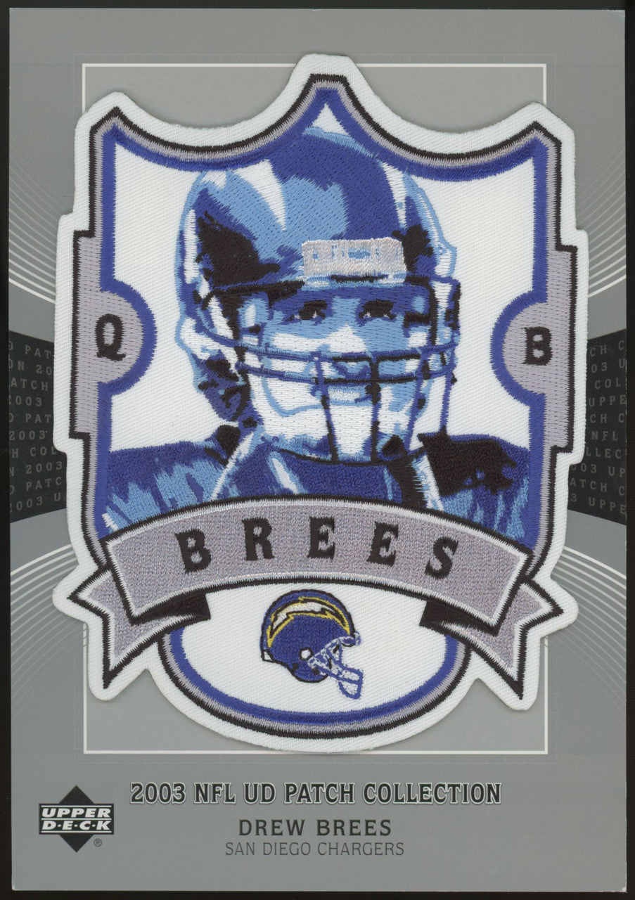 2003 Fleer/Upper Deck Drew Brees Oversized/Game-Worn Patch Lot of 2