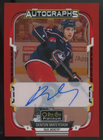 2025-26 O-Pee-Chee Platinum Denton Mateychuk Red Rainbow Auto #RA-DM